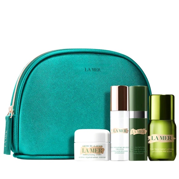 La Mer Creme Lotion Revitalizing Serum Emulsion Bag 5 Pc Gift Set NEW